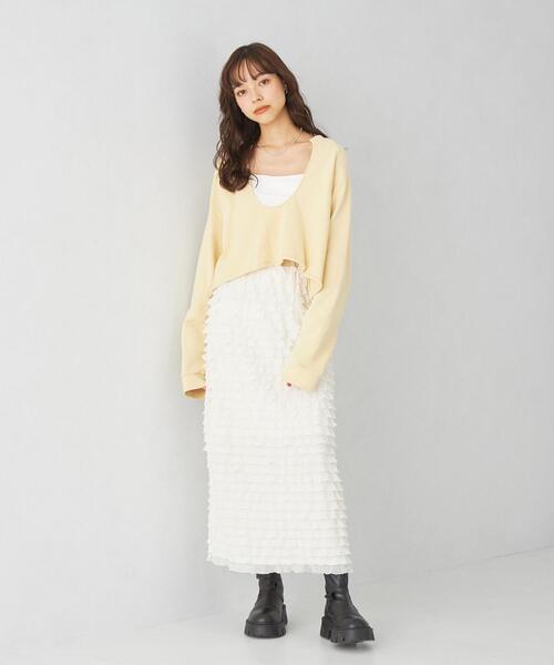 EMMEL REFINES（エメルリファインズ）の「＜EMMEL REFINES＞EM Uネック スウェット プルオーバー（スウェット・レディース・イエロー/ホワイト/ライトブルー・FREE）」の5枚目の写真