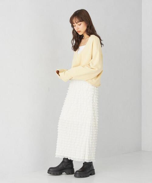 EMMEL REFINES（エメルリファインズ）の「＜EMMEL REFINES＞EM Uネック スウェット プルオーバー（スウェット・レディース・イエロー/ホワイト/ライトブルー・FREE）」の6枚目の写真