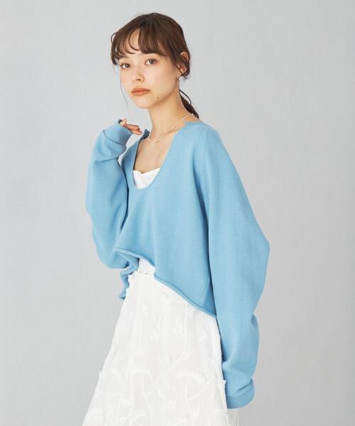 EMMEL REFINES（エメルリファインズ）の「＜EMMEL REFINES＞EM Uネック スウェット プルオーバー（スウェット・レディース・イエロー/ホワイト/ライトブルー・FREE）」の9枚目の写真