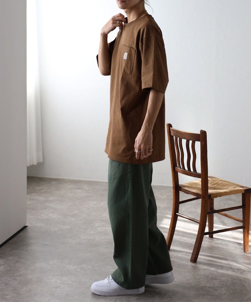 完売前に【carhartt】ビッグシルエット ポケットロゴＴ carhartt/カーハート Workwear ビッグシルエット ポケット半袖
