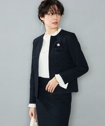 NOLLEY’S | 《セットアップ対応》コンパクトインレイクルーネックジャケット(ノーカラージャケット)