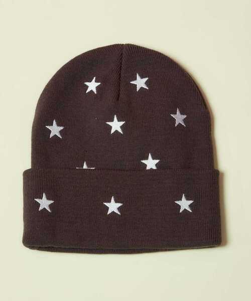CONVERSE TOKYO（コンバーストウキョウ）の「STAR★ DESIGN KNIT CAP（ニットキャップ/ビーニー・レディース・チャコールグレー/ブラック/グリーン・FREE）」の3枚目の写真