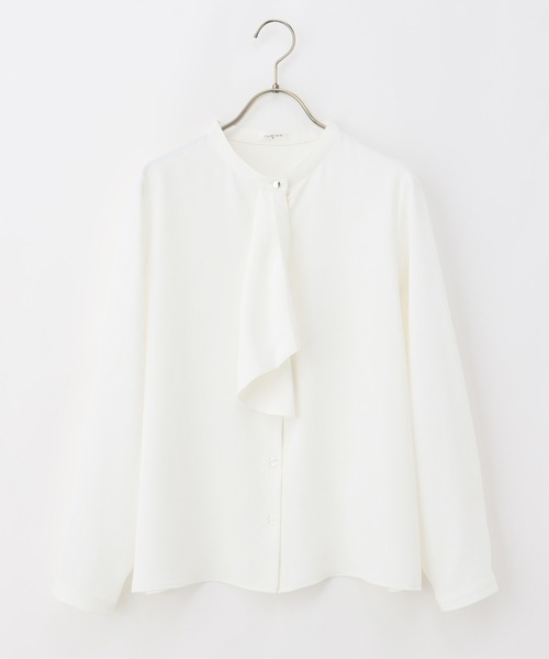 Honeys（ハニーズ）の「ボウタイブラウス（シャツ/ブラウス・レディース・ブルー系その他/クリーム/グレイッシュベージュ/ホワイト/ネイビー・M/L/3L/LL/S）」の17枚目の写真