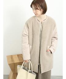 Samansa Mos2 blue | ボア×キルトリバーシブルコート(その他アウター)