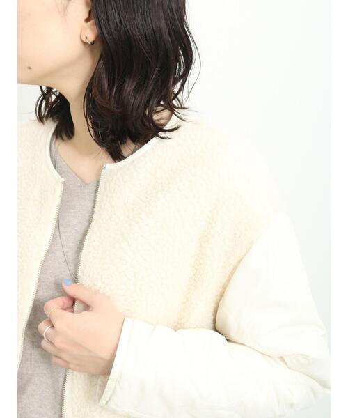 Samansa Mos2 blue（サマンサモスモスブルー）の「ボア×キルトリバーシブルコート（その他アウター・レディース・キナリ/ブラック/グレー・F）」の8枚目の写真