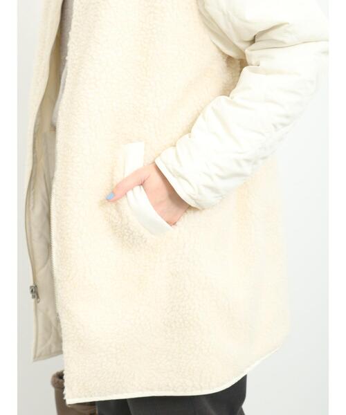 Samansa Mos2 blue（サマンサモスモスブルー）の「ボア×キルトリバーシブルコート（その他アウター・レディース・キナリ/ブラック/グレー・F）」の9枚目の写真