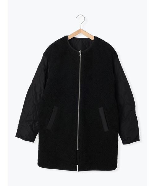 Samansa Mos2 blue（サマンサモスモスブルー）の「ボア×キルトリバーシブルコート（その他アウター・レディース・キナリ/ブラック/グレー・F）」の18枚目の写真