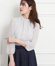 ◆【洗える／日本製】ジョーゼットブラウス