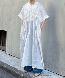 Munich | エンブロイダリーコットンボイルオーガンジーシャーリングワンピース(ワンピース)