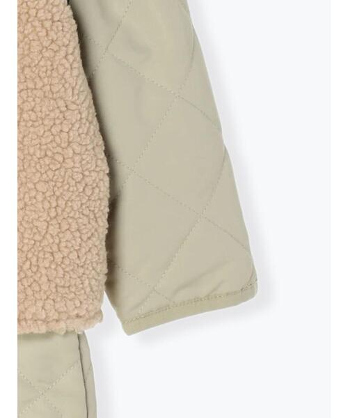 Samansa Mos2 Lagom(サマンサモスモスラーゴム)の「ボアベスト付キルトジャケット(ノーカラージャケット・キッズ・カーキ/ベージュ・大(L)/中(M)/特(XL)/小(S))」の8枚目の写真