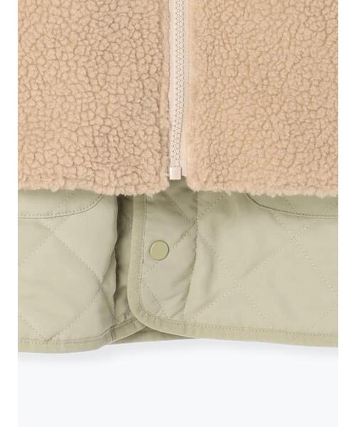 Samansa Mos2 Lagom(サマンサモスモスラーゴム)の「ボアベスト付キルトジャケット(ノーカラージャケット・キッズ・カーキ/ベージュ・大(L)/中(M)/特(XL)/小(S))」の9枚目の写真