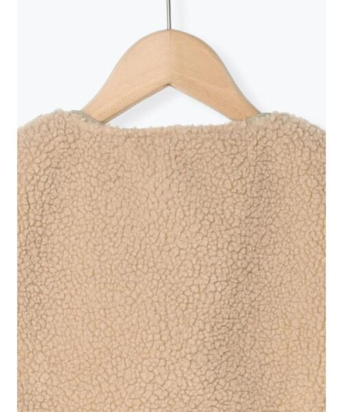 Samansa Mos2 Lagom(サマンサモスモスラーゴム)の「ボアベスト付キルトジャケット(ノーカラージャケット・キッズ・カーキ/ベージュ・大(L)/中(M)/特(XL)/小(S))」の10枚目の写真