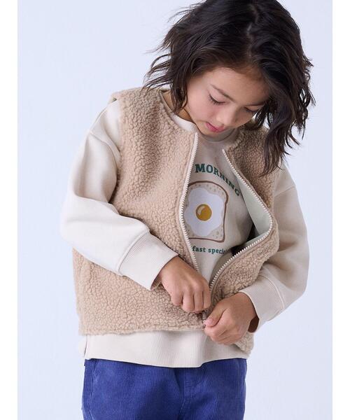 Samansa Mos2 Lagom(サマンサモスモスラーゴム)の「ボアベスト付キルトジャケット(ノーカラージャケット・キッズ・カーキ/ベージュ・大(L)/中(M)/特(XL)/小(S))」の17枚目の写真