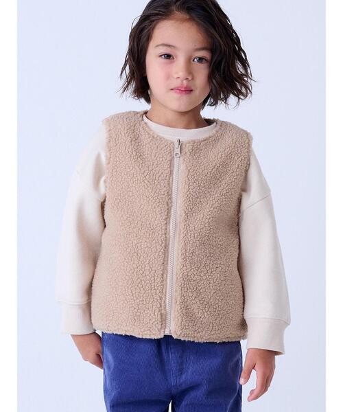 Samansa Mos2 Lagom(サマンサモスモスラーゴム)の「ボアベスト付キルトジャケット(ノーカラージャケット・キッズ・カーキ/ベージュ・大(L)/中(M)/特(XL)/小(S))」の18枚目の写真