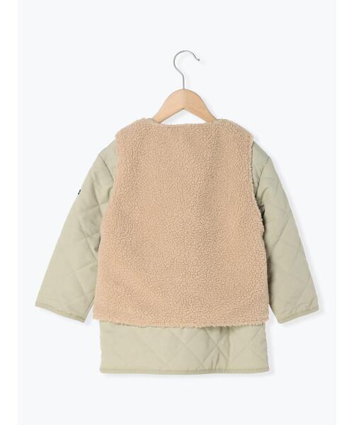 Samansa Mos2 Lagom(サマンサモスモスラーゴム)の「ボアベスト付キルトジャケット(ノーカラージャケット・キッズ・カーキ/ベージュ・大(L)/中(M)/特(XL)/小(S))」の22枚目の写真
