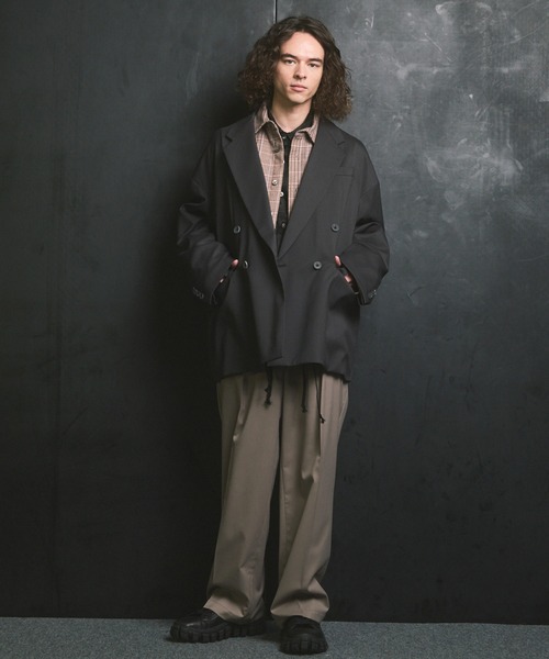 UNISEX》Wool Mix Prime-Over Double Tailored Jacket/ウールミックス