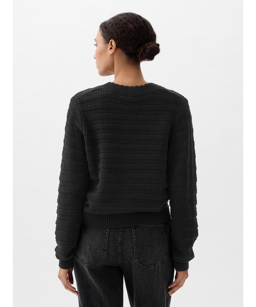 GAP（ギャップ）の「リラックス ミックスステッチ カーディガン（カーディガン/ボレロ・レディース・ブラック/ベージュ・XS/L/XL/XXS/S/M）」の4枚目の写真