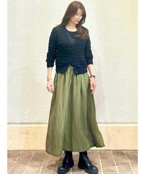 GAP（ギャップ）の「リラックス ミックスステッチ カーディガン（カーディガン/ボレロ・レディース・ブラック/ベージュ・XS/L/XL/XXS/S/M）」の10枚目の写真