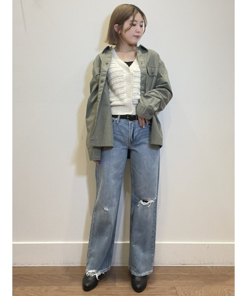 GAP（ギャップ）の「リラックス ミックスステッチ カーディガン（カーディガン/ボレロ・レディース・ブラック/ベージュ・XS/L/XL/XXS/S/M）」の16枚目の写真