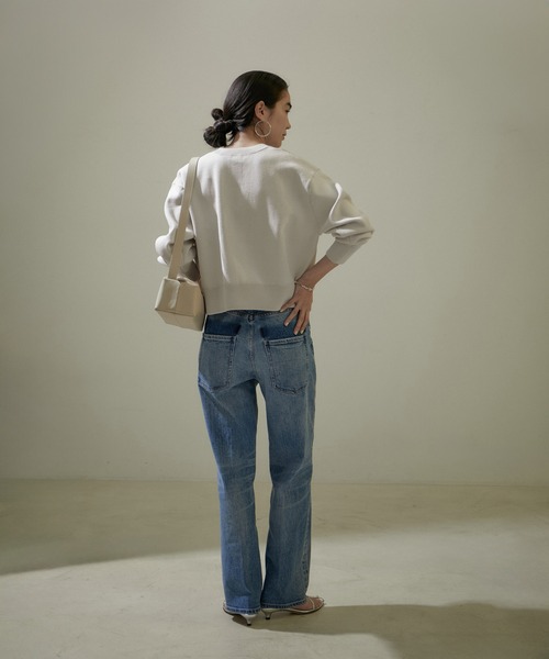 SALON adam et rope'（サロン アダム エ ロペ）の「メタルボタンクルーネックショートカーディガン【洗える】（カーディガン/ボレロ・レディース・オフホワイト/ライトグレー/ブラック・FREE）」の18枚目の写真