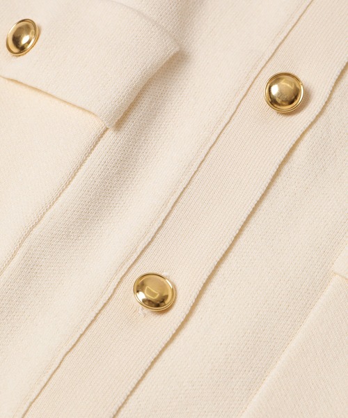 SALON adam et rope'（サロン アダム エ ロペ）の「メタルボタンクルーネックショートカーディガン【洗える】（カーディガン/ボレロ・レディース・オフホワイト/ライトグレー/ブラック・FREE）」の21枚目の写真