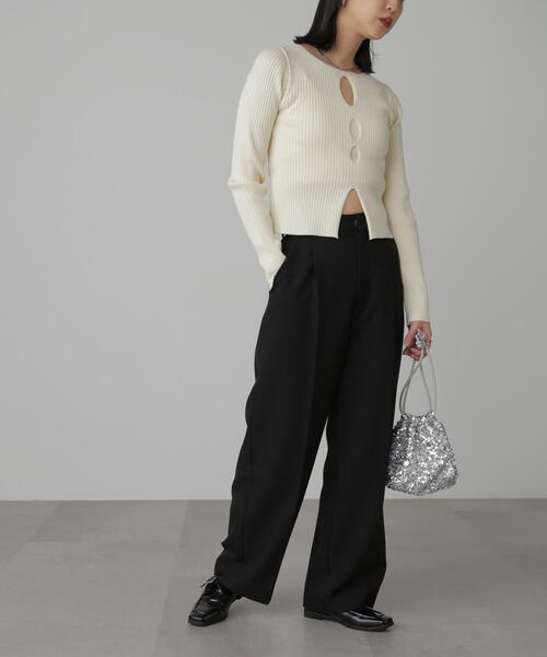 FREE'S MART(フリーズマート)の「◆前後2WAYスリットカットアウトリブニット(ニット/セーター・レディース・ブラック/ホワイト/ピンク・FREE)」の18枚目の写真