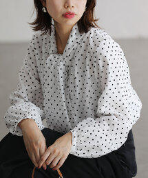 シアードットボウタイブラウス