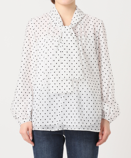 La TOTALITE（ラトータリテ）の「シアードットボウタイブラウス（シャツ/ブラウス・レディース・ブラック/ホワイト/ベージュ・FREE）」の18枚目の写真