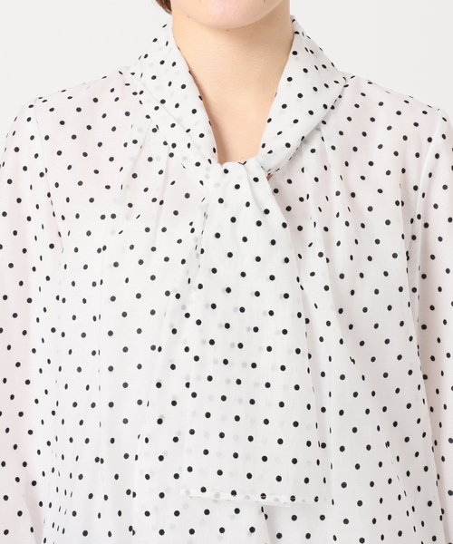 La TOTALITE（ラトータリテ）の「シアードットボウタイブラウス（シャツ/ブラウス・レディース・ブラック/ホワイト/ベージュ・FREE）」の15枚目の写真