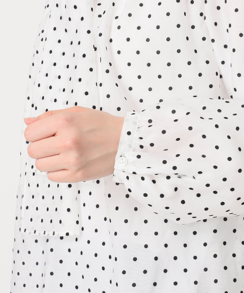 La TOTALITE（ラトータリテ）の「シアードットボウタイブラウス（シャツ/ブラウス・レディース・ブラック/ホワイト/ベージュ・FREE）」の12枚目の写真