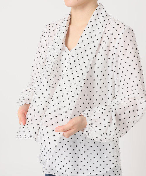 La TOTALITE（ラトータリテ）の「シアードットボウタイブラウス（シャツ/ブラウス・レディース・ブラック/ホワイト/ベージュ・FREE）」の10枚目の写真