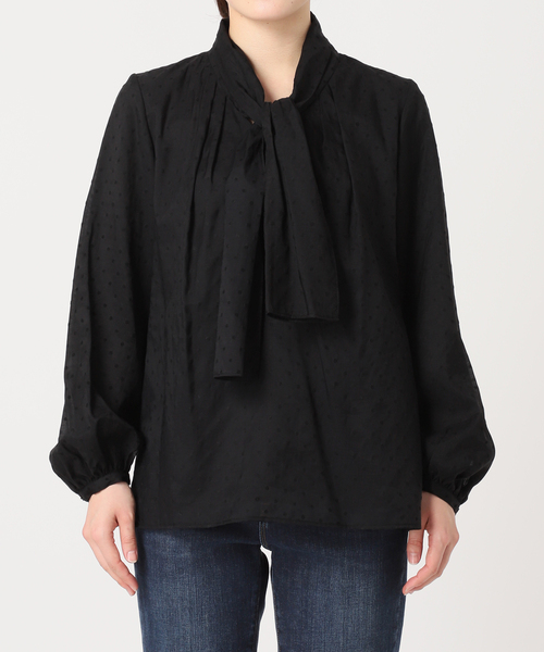 La TOTALITE（ラトータリテ）の「シアードットボウタイブラウス（シャツ/ブラウス・レディース・ブラック/ホワイト/ベージュ・FREE）」の8枚目の写真