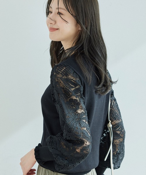 Jayro（ジャイロ）の「袖レースニット（ニット/セーター・レディース・ホワイト系その他/ブルー/ピンク/ブラック・FREE）」の21枚目の写真