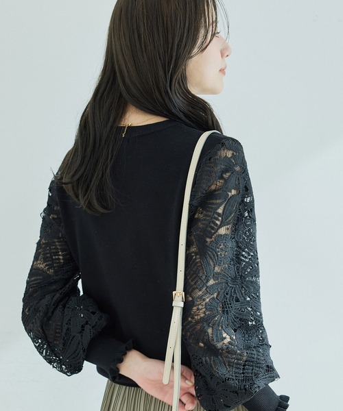 Jayro（ジャイロ）の「袖レースニット（ニット/セーター・レディース・ホワイト系その他/ブルー/ピンク/ブラック・FREE）」の19枚目の写真