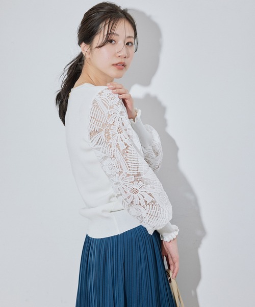 Jayro（ジャイロ）の「袖レースニット（ニット/セーター・レディース・ホワイト系その他/ブルー/ピンク/ブラック・FREE）」の13枚目の写真