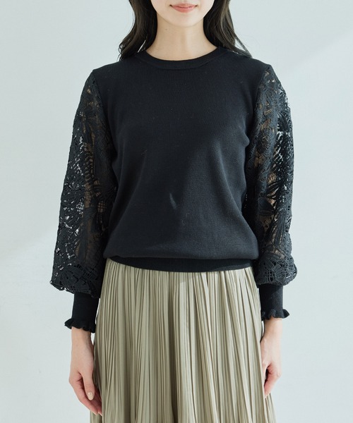 Jayro（ジャイロ）の「袖レースニット（ニット/セーター・レディース・ホワイト系その他/ブルー/ピンク/ブラック・FREE）」の22枚目の写真