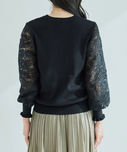 Jayro（ジャイロ）の「袖レースニット（ニット/セーター・レディース・ホワイト系その他/ブルー/ピンク/ブラック・FREE）」の16枚目の写真