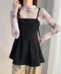 ペプラムフリルジャガードビスチェ