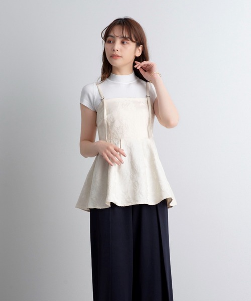 ABITOKYO(アビトーキョー)の「ペプラムフリルジャガードビスチェ(キャミソール・レディース・ブラック/アイボリー・L/M)」の21枚目の写真