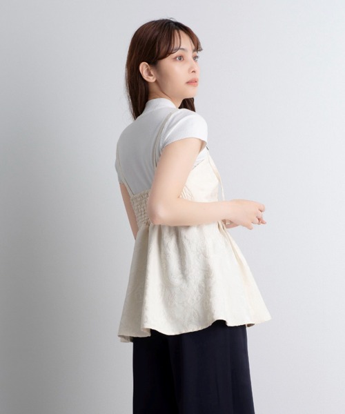 ABITOKYO(アビトーキョー)の「ペプラムフリルジャガードビスチェ(キャミソール・レディース・ブラック/アイボリー・L/M)」の22枚目の写真