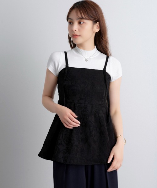 ABITOKYO(アビトーキョー)の「ペプラムフリルジャガードビスチェ(キャミソール・レディース・ブラック/アイボリー・L/M)」の15枚目の写真