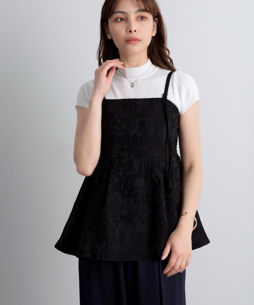 ABITOKYO(アビトーキョー)の「ペプラムフリルジャガードビスチェ(キャミソール・レディース・ブラック/アイボリー・L/M)」の17枚目の写真