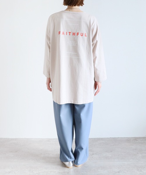 reca(レカ)の「前後ロゴチュニックTシャツ(Tシャツ/カットソー・レディース・オフホワイト/ブラック系その他/グレイッシュベージュ・FREE)」の14枚目の写真