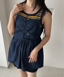 バックリボンデニムビスチェ