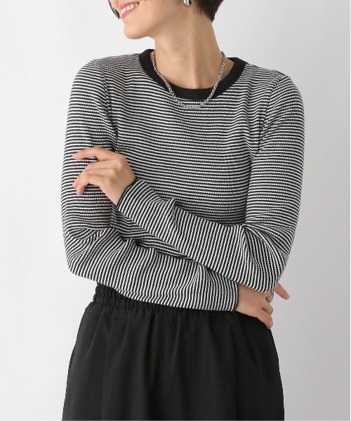 LEPSIM(レプシィム)の「アソートリブインナー 108073(Tシャツ/カットソー・レディース・ホワイト×ブラック/オフホワイト/グリーン/ブラック・FREE)」の3枚目の写真