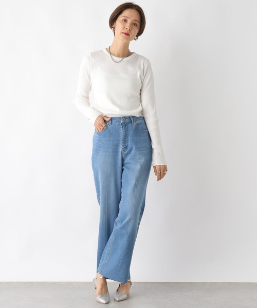 LEPSIM(レプシィム)の「アソートリブインナー 108073(Tシャツ/カットソー・レディース・ホワイト×ブラック/オフホワイト/グリーン/ブラック・FREE)」の5枚目の写真