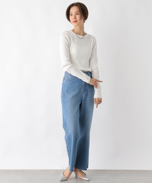 LEPSIM(レプシィム)の「アソートリブインナー 108073(Tシャツ/カットソー・レディース・ホワイト×ブラック/オフホワイト/グリーン/ブラック・FREE)」の6枚目の写真