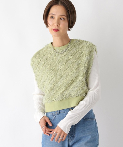 LEPSIM(レプシィム)の「アソートリブインナー 108073(Tシャツ/カットソー・レディース・ホワイト×ブラック/オフホワイト/グリーン/ブラック・FREE)」の8枚目の写真