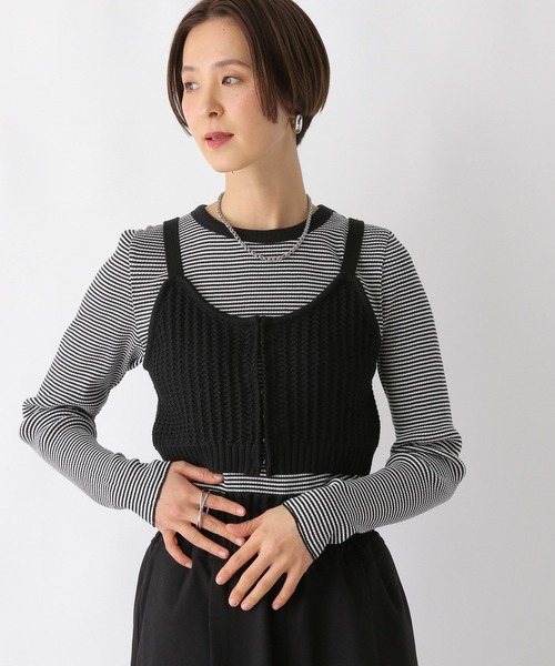 LEPSIM(レプシィム)の「アソートリブインナー 108073(Tシャツ/カットソー・レディース・ホワイト×ブラック/オフホワイト/グリーン/ブラック・FREE)」の17枚目の写真