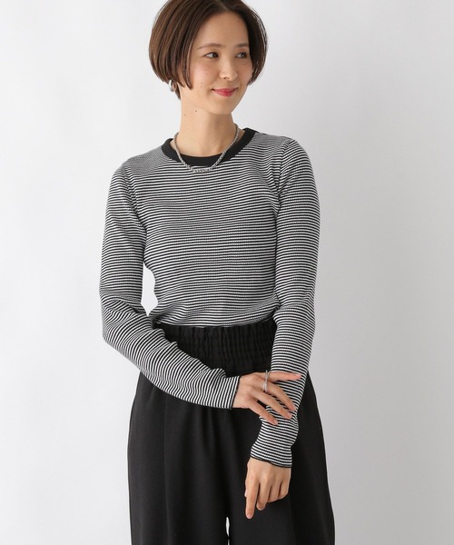 LEPSIM(レプシィム)の「アソートリブインナー 108073(Tシャツ/カットソー・レディース・ホワイト×ブラック/オフホワイト/グリーン/ブラック・FREE)」の20枚目の写真